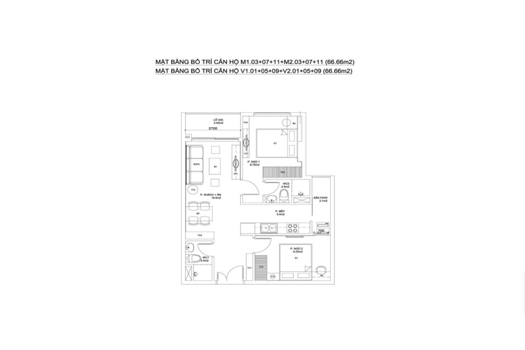 BLOCK M+V — CĂN HỘ M1.03+07+11+M2.03+07+11+CĂN HỘ V1.01+05+09+V2.01+05+09