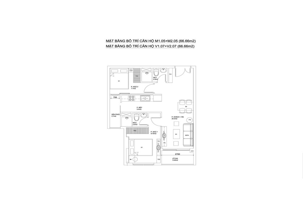 BLOCK M+V — CĂN HỘ M1.05+M2.05+CĂN HỘ V1.07+V2.07