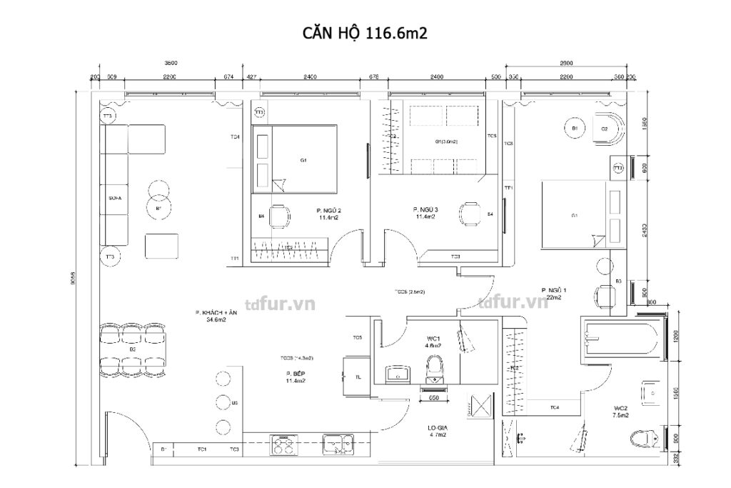 CĂN HỘ 116.6m2 - A2a