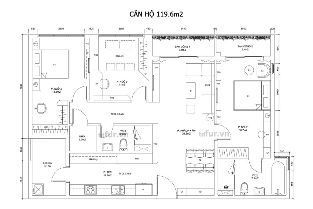 CĂN HỘ 119.6m2 - A1