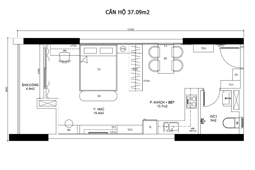 CĂN HỘ 37.09 m2 - A.16