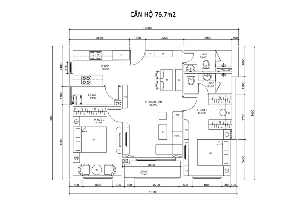 CĂN HỘ 76.7m2