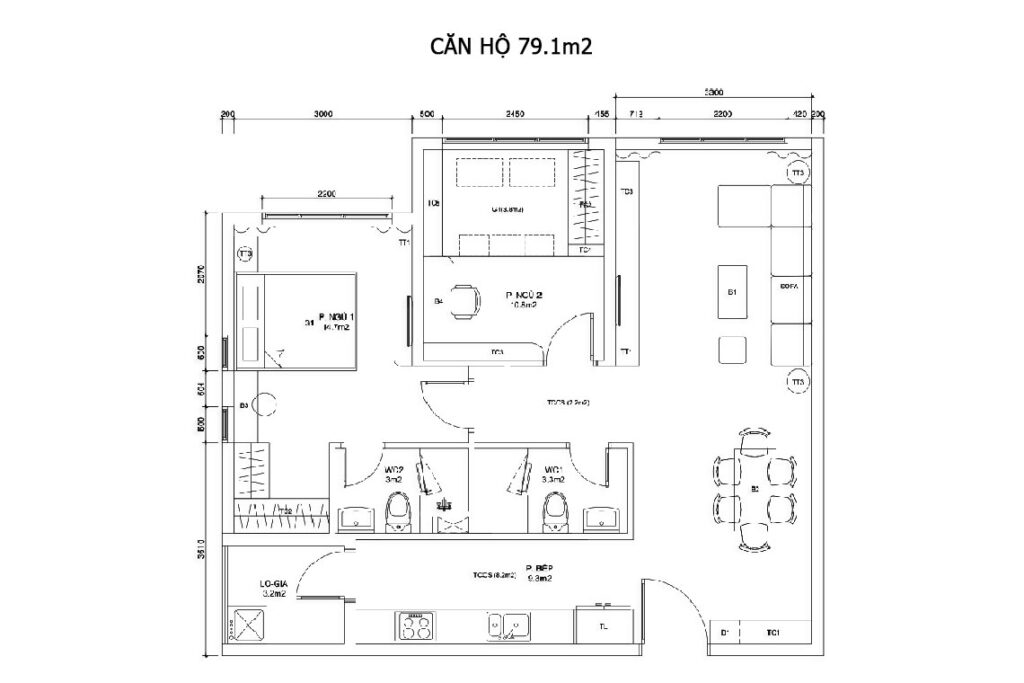 CĂN HỘ 79.1m2 - B6