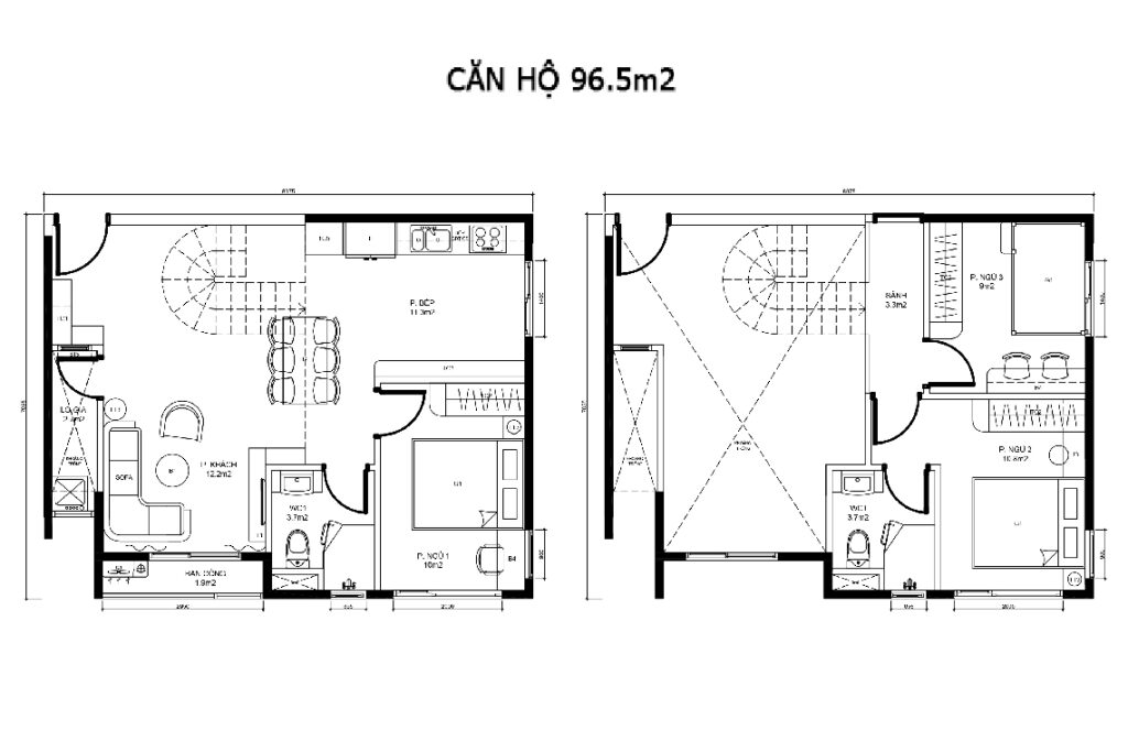 CĂN HỘ DUPLEX B2 - 96.5m2