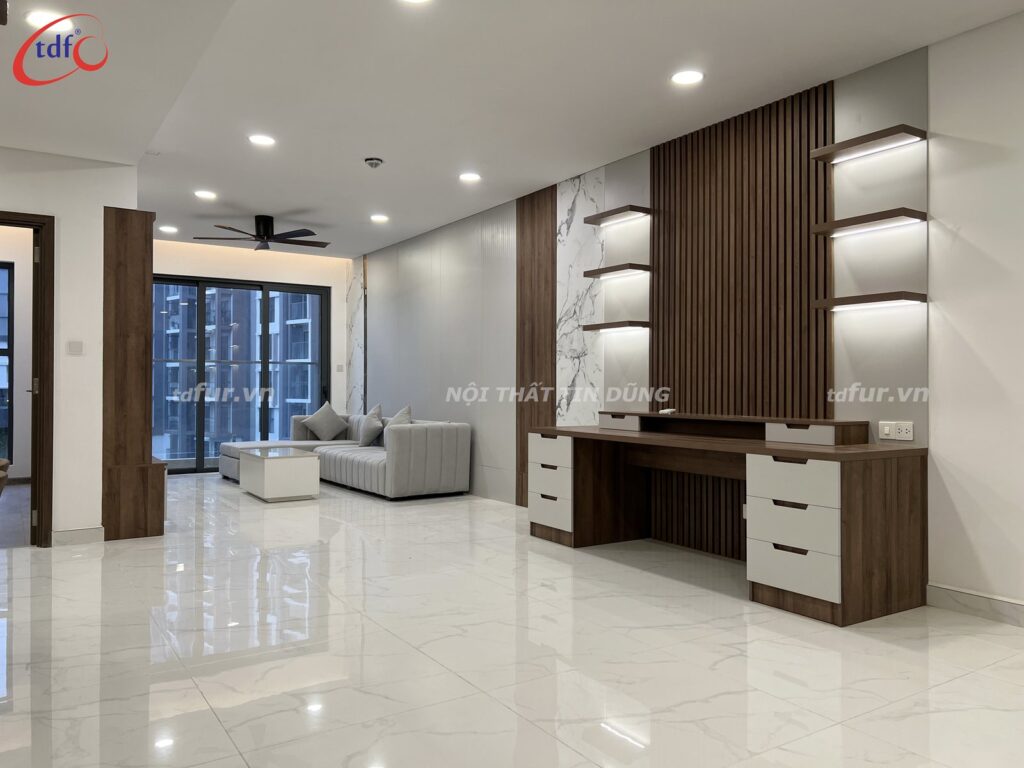 Diamond Brilliant – Gỗ nâu trầm và hốc vòm đèn hắt