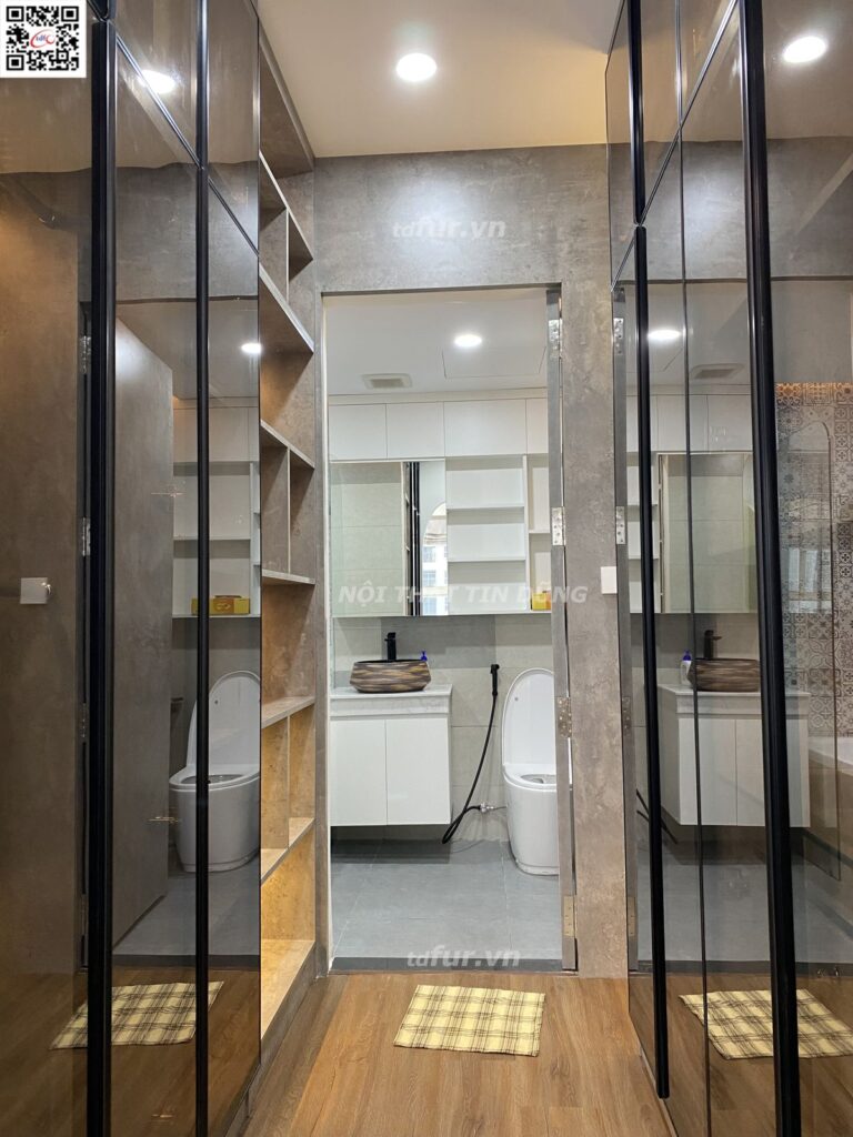 Sunrise Riverside – Xanh ô liu, gương tròn và cửa vòm