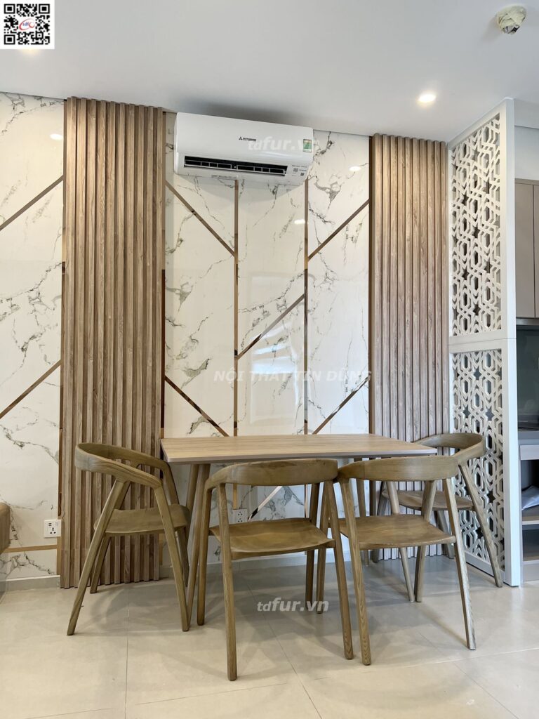 The Sóng Vũng Tàu – Vân đá trắng và lam gỗ