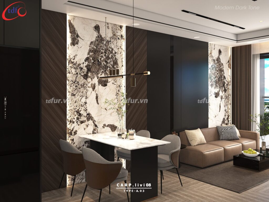 CĂN 2BR – HIỆN ĐẠI TONE TỐI